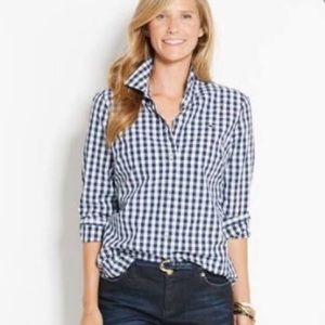 Like New Vineyard Vines Navy Gingham ButtonUp